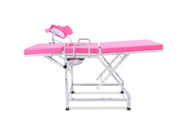 Tablas ginecológicas del examen médico del acero inoxidable, silla portátil rosada del examen