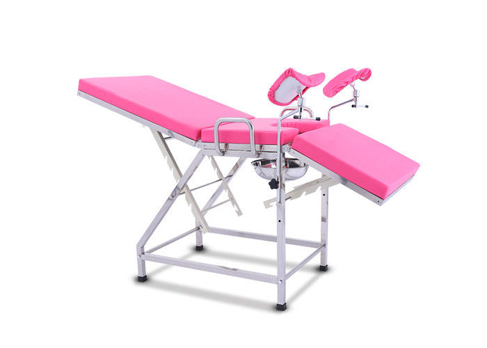 Tablas ginecológicas del examen médico del acero inoxidable, silla portátil rosada del examen