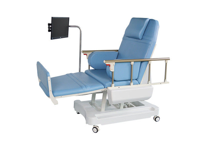 Barandilla plegable de la diálisis de la altura de la cama de sangre de la silla eléctrica ajustable del donante en los echadores