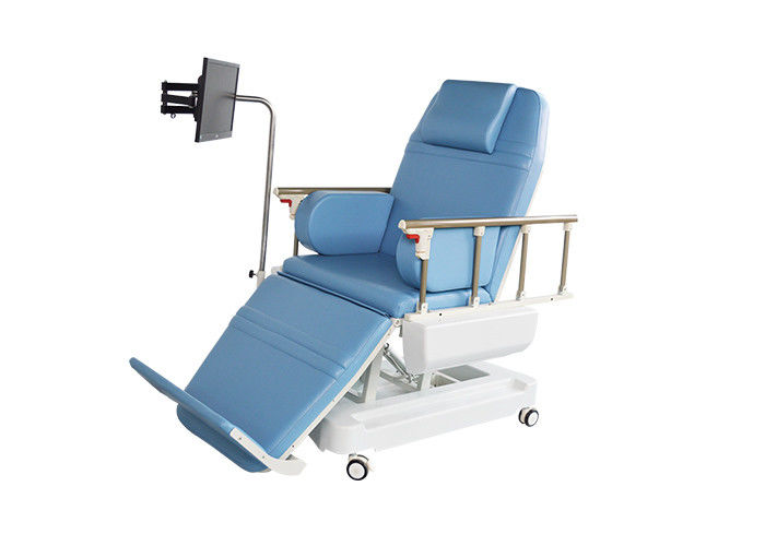 Barandilla plegable de la diálisis de la altura de la cama de sangre de la silla eléctrica ajustable del donante en los echadores